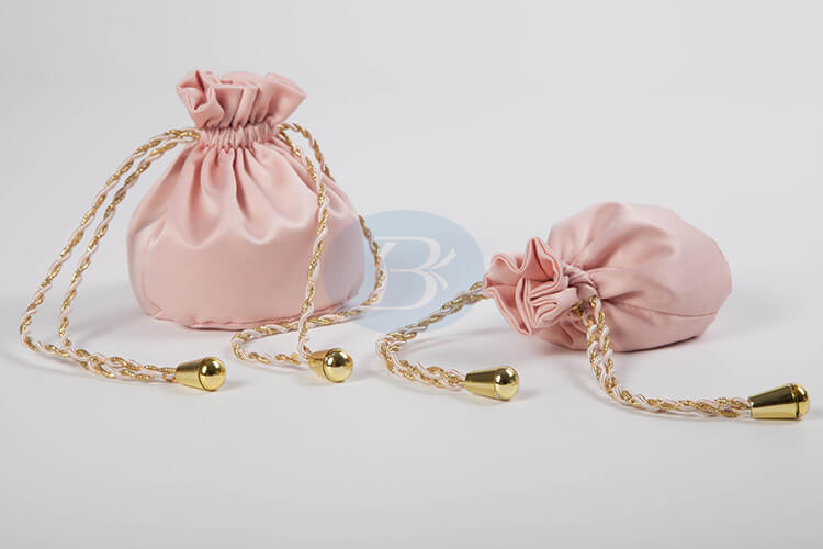Custom pink small satin jewelry bags