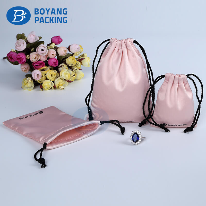 custom satin drawstring bags