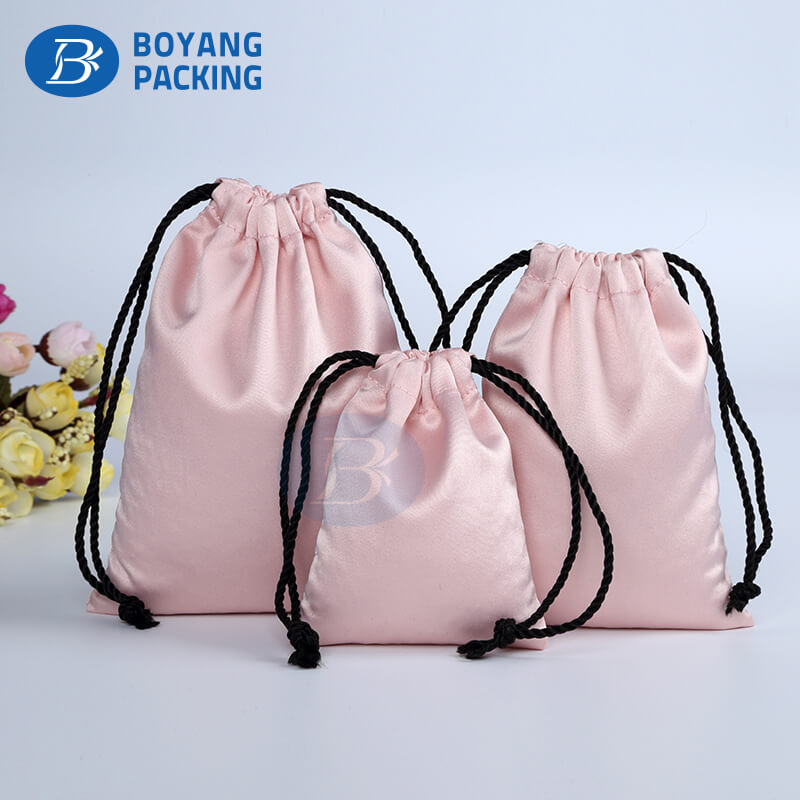 custom satin drawstring bags