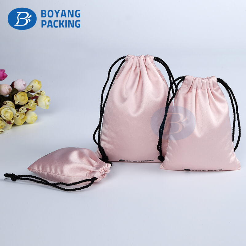 custom satin drawstring bags