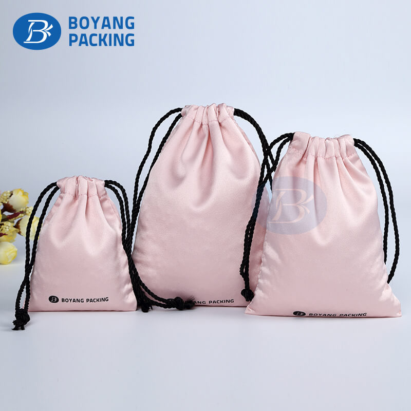 custom satin drawstring bags