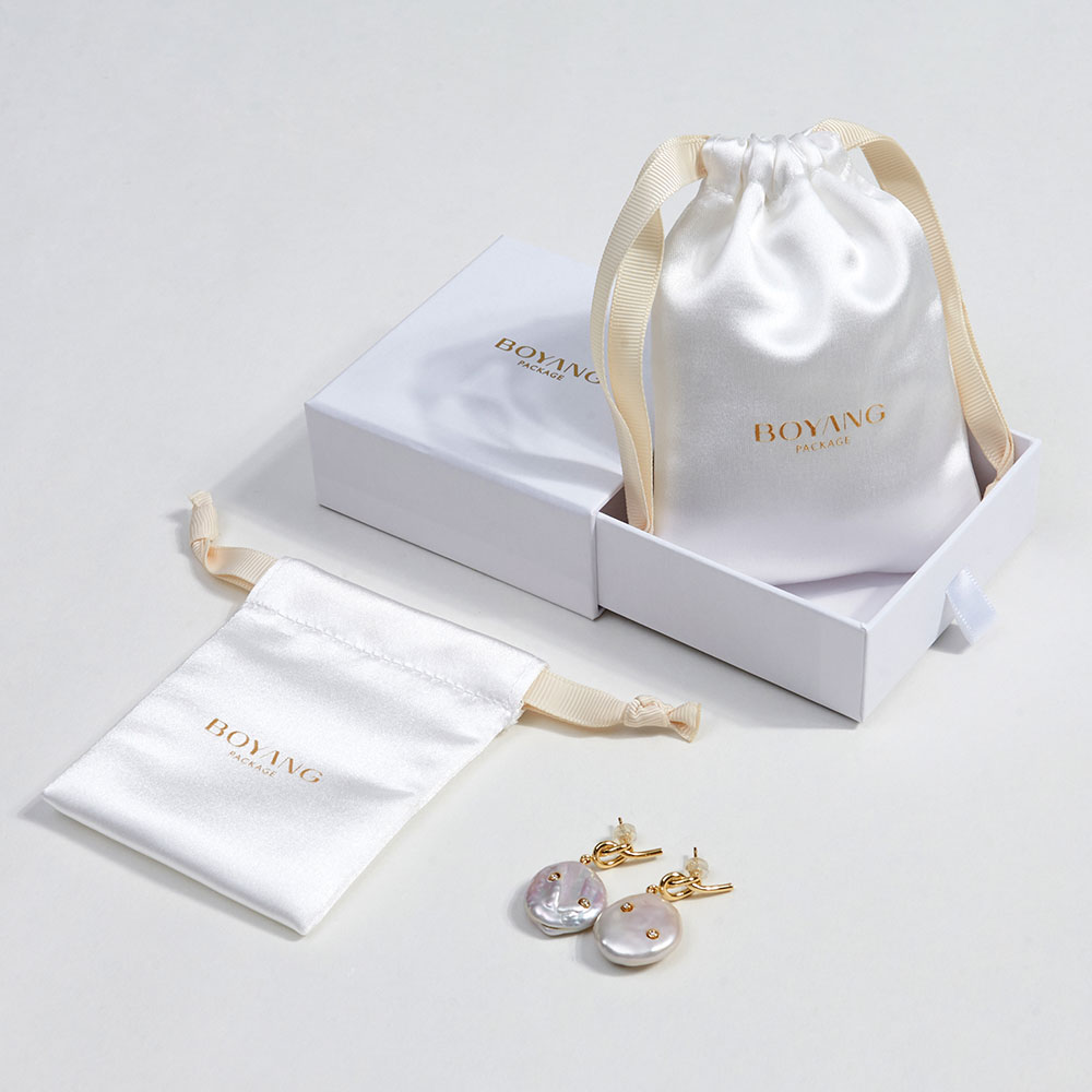 Custom satin jewellery pouches