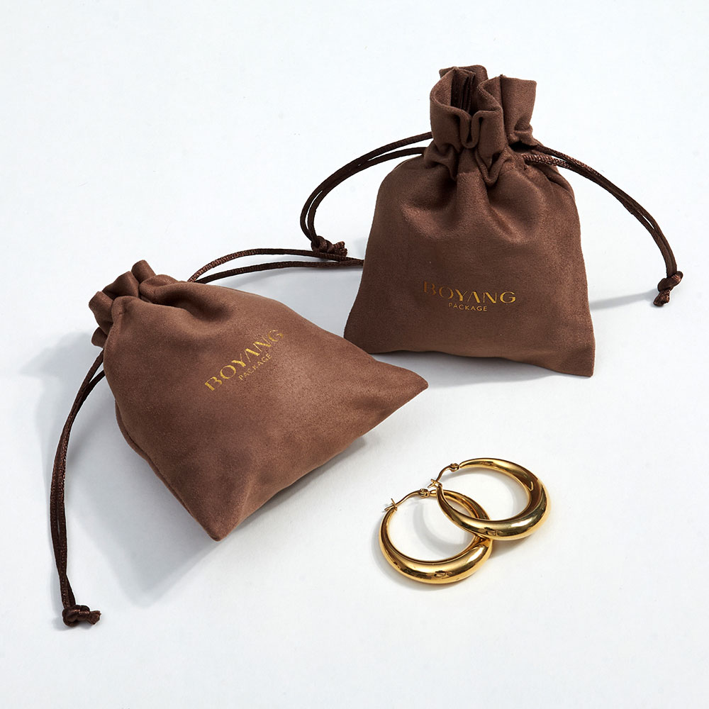 Custom suede jewelry gift bag