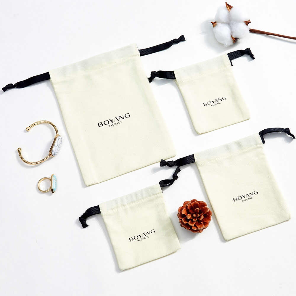 Custom cotton canvas jewelry bag