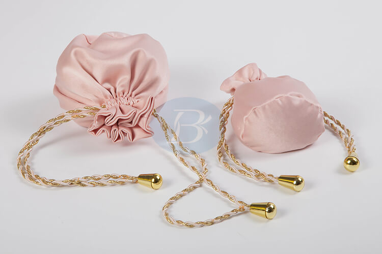 Custom pink small satin jewelry bags