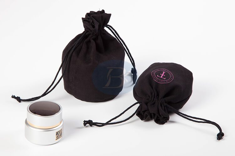 custom black small velvet drawstring pouch manufacturer