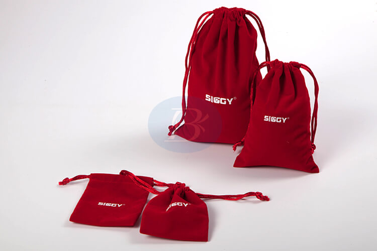 beautiful and charming red velvet pouch bag factory