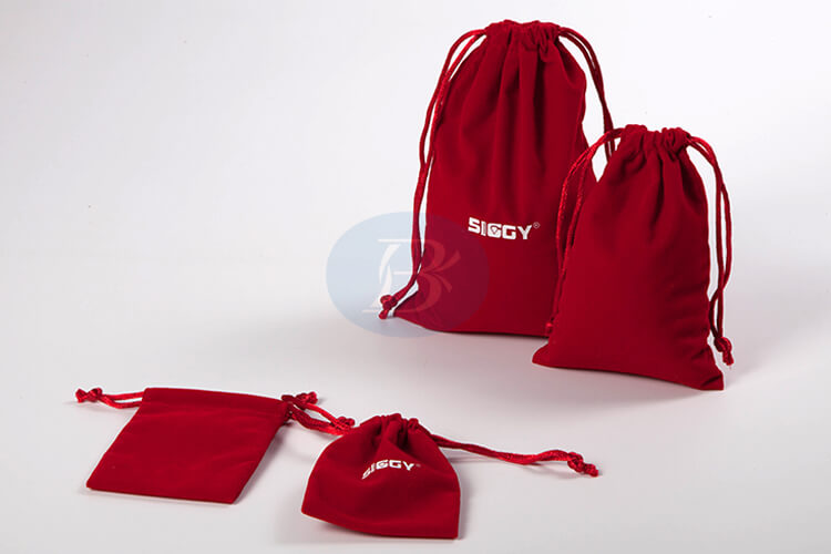 beautiful and charming red velvet pouch bag manufacturer