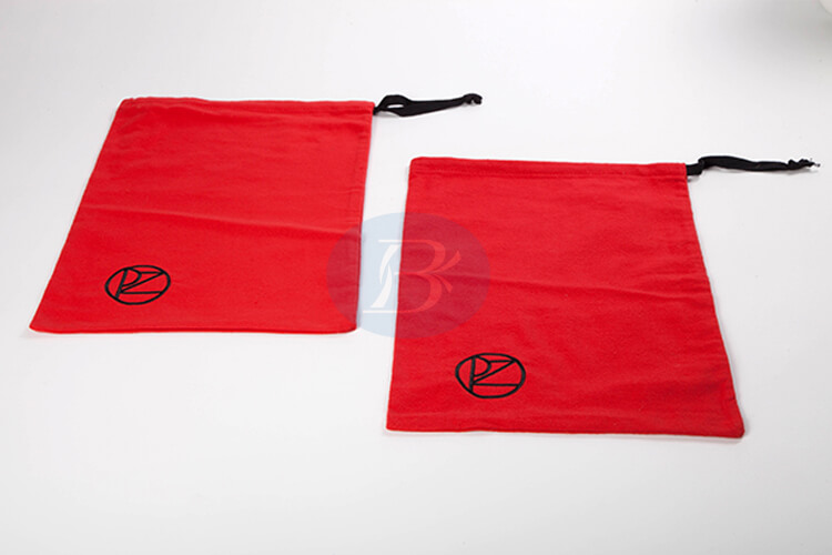 custom red cotton drawstring pouch manufacturer
