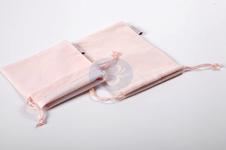 custom pink velvet drawstring bags factory
