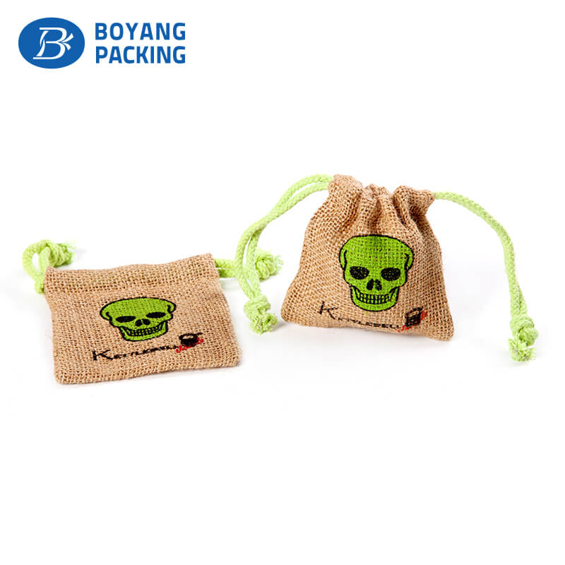 Unique logo design jute bags, small jute bags manufacturers