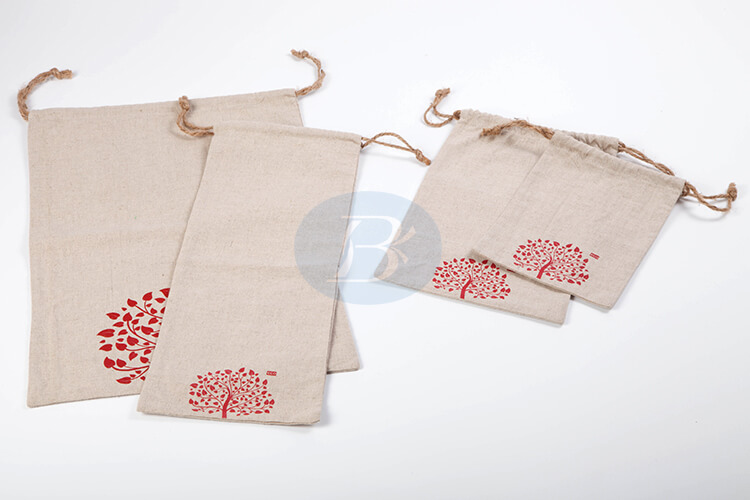 delicate linen drawstring pouch