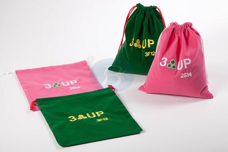 colourful velvet pouches with logo factory