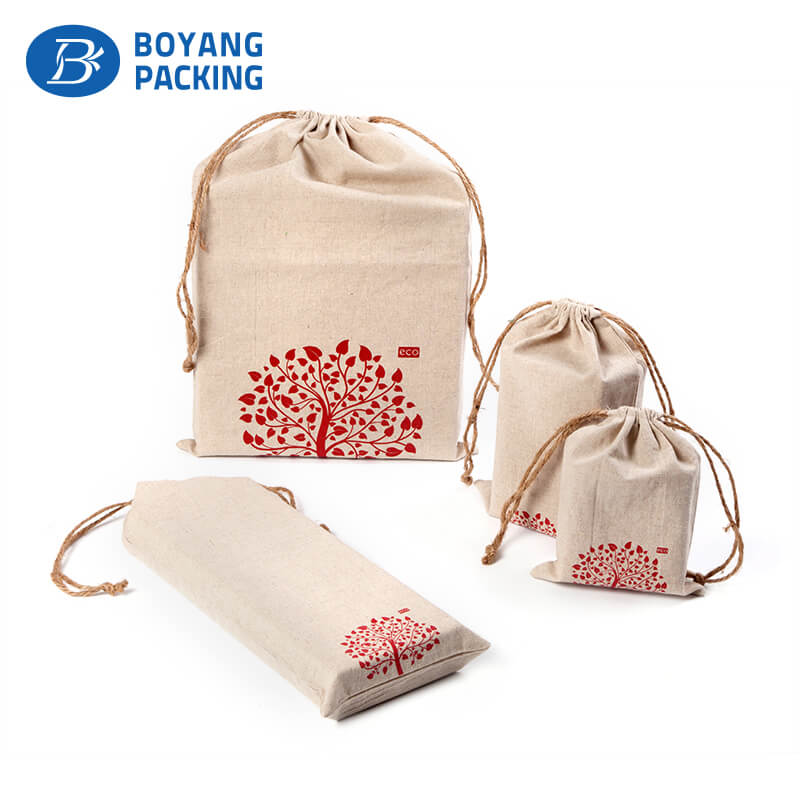 custom linen drawstring pouch
