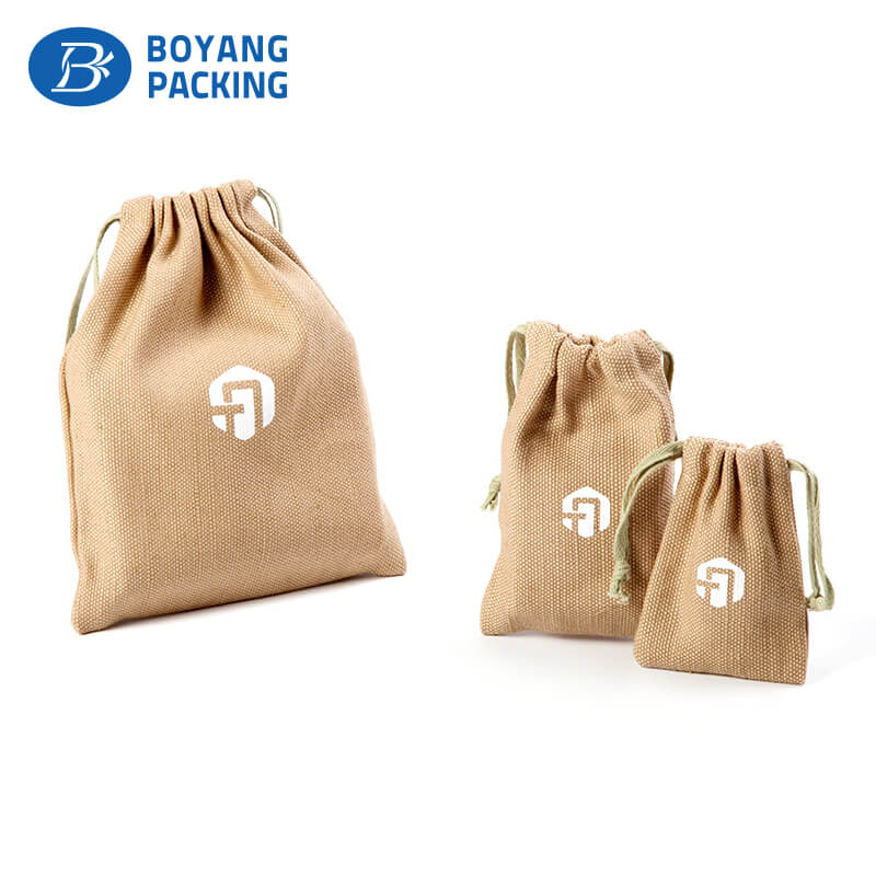 production mini linen drawstring bags