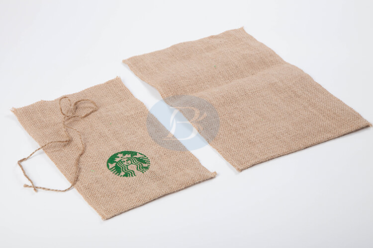 custom jute drawstring bags