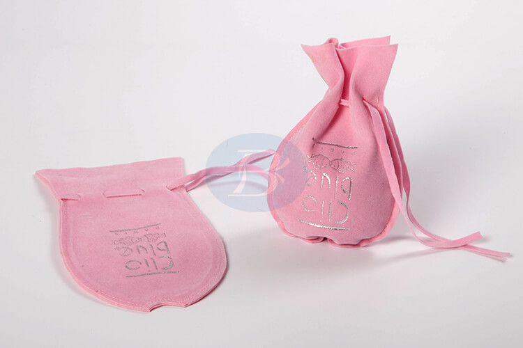 lovely pink printed velvet pouches