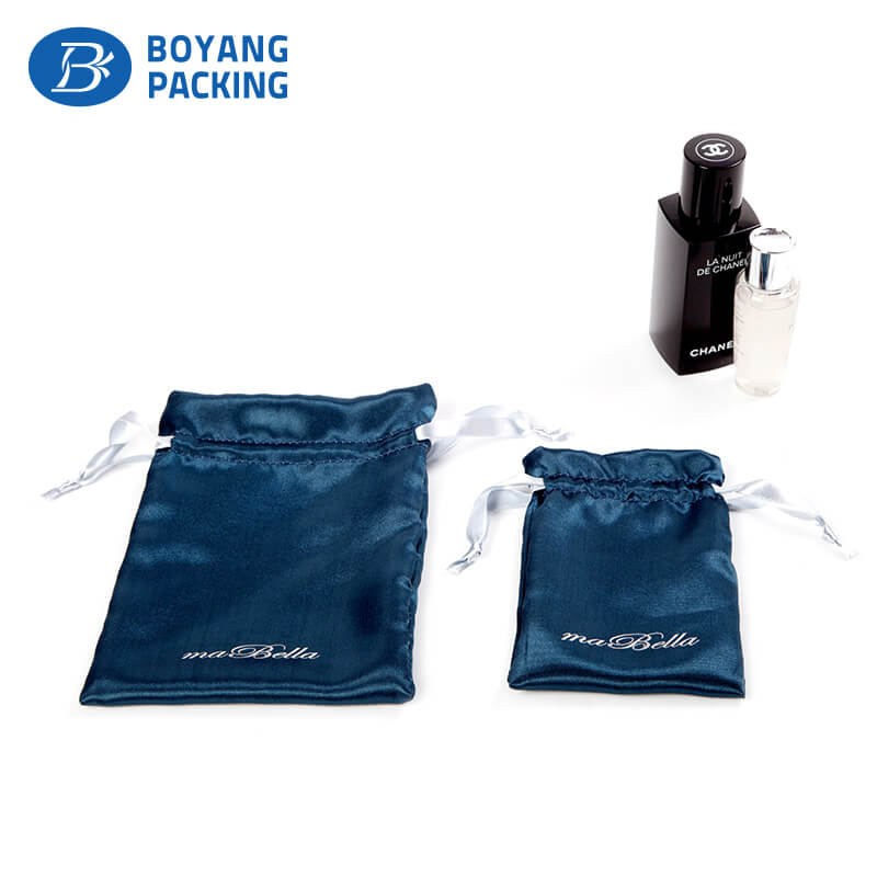 Dark blue satin gift pouches wholesale manufacturer