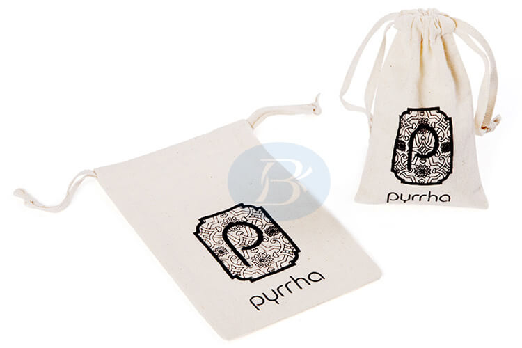 unique pattern cotton drawstring bags