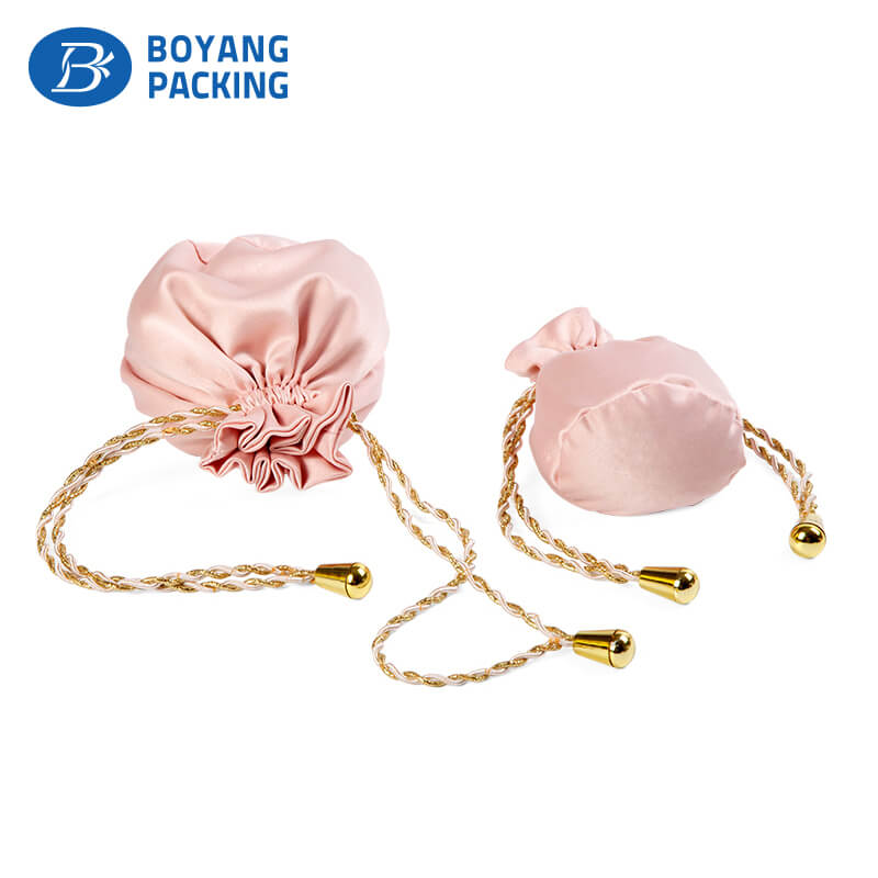 Light and soft satin drawstring gift pouch wholesale