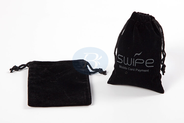 black velvet jewelry pouch