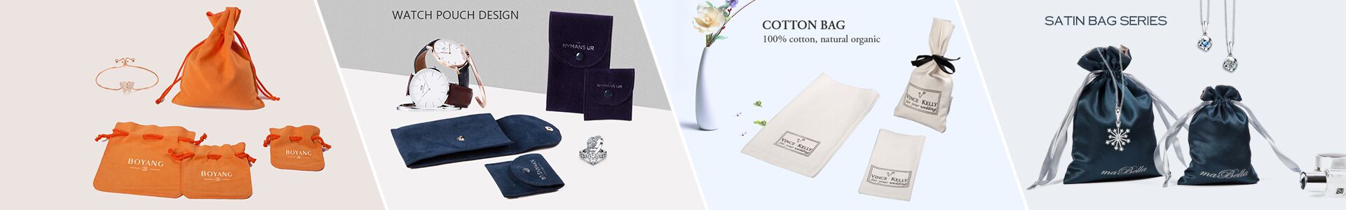 Custom logo Hot Sell High Quality Wedding Jewellery Packaging Jewelry Pouch Bag