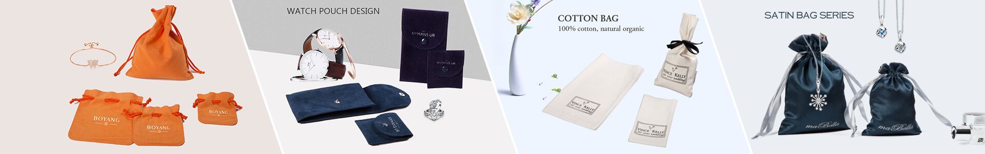 Custom High Quality Women Flap Jewellery Packaging Jewelry Pouch Bag