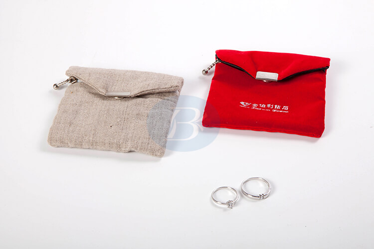 Envelope velvet pouch for jewelry, velvet jewelry factory