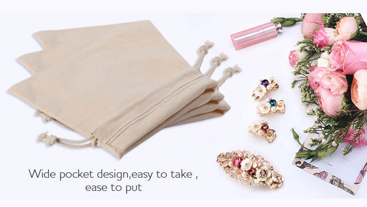 custom cotton muslin pouch