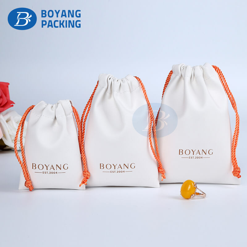 Pu jewelry pouch factory, custom drawstring pouch