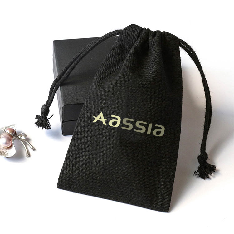 Eco Friendly Cotton Dust Packaging Gift Bag Jewelry Pouch with Custom Logo