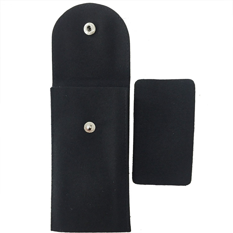 Black Luxury Custom Storge Velvet Bags Customized With Button Watch Pouch
