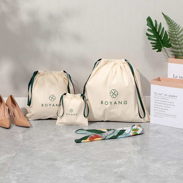 Personalised Custom Shoe Dust Pouch Reusable Eco Friendly Blank Organic Cotton Bags with Logo