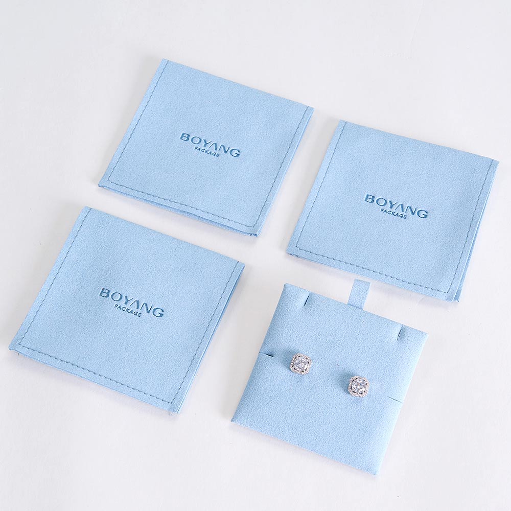 Print logo jewellery package bag envelope custom microfiber jewelry pouches insert