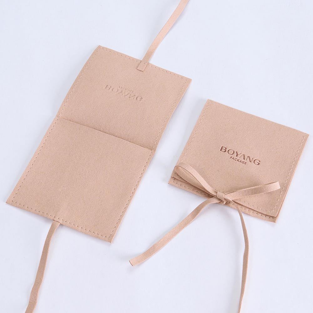 Supplier Custom Logo Suede Microfiber Jewellery Bag Packaging Jewelry Pouch With Box