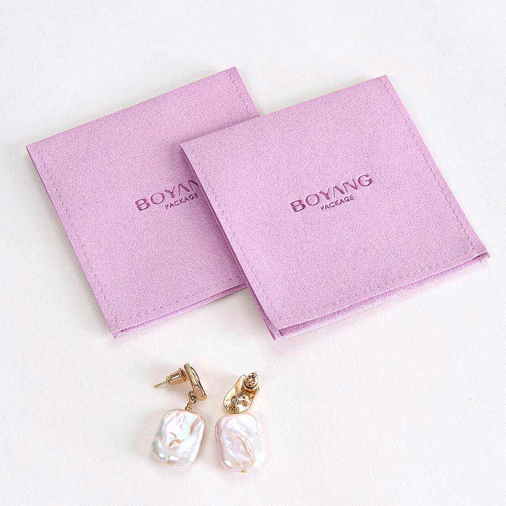 China factory custom brand logo microfiber jewelry bag luxury jewellery packaging envelop pouches