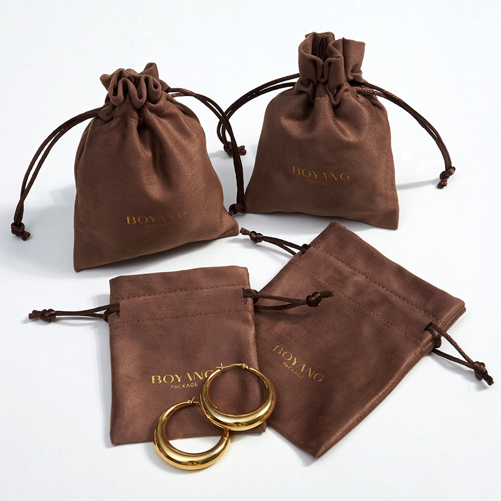 Custom suede jewelry gift bag