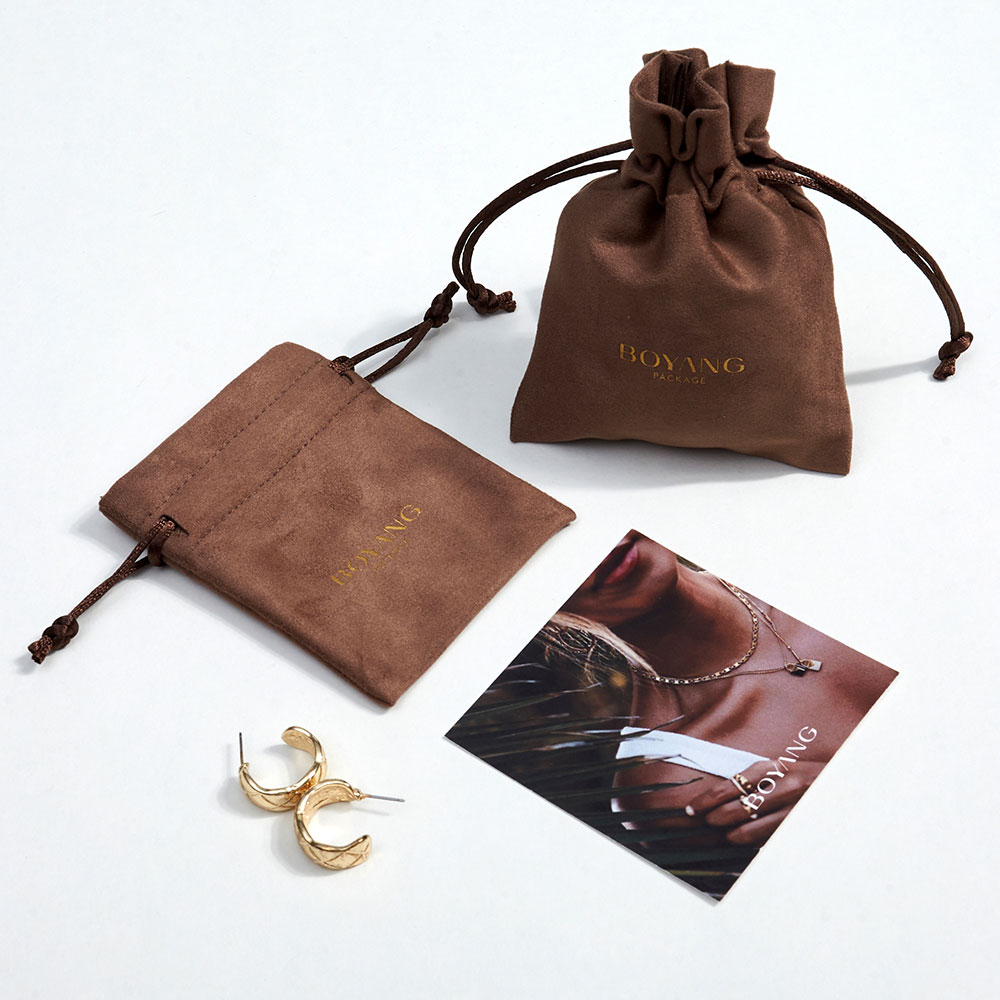 Custom suede jewelry gift bag