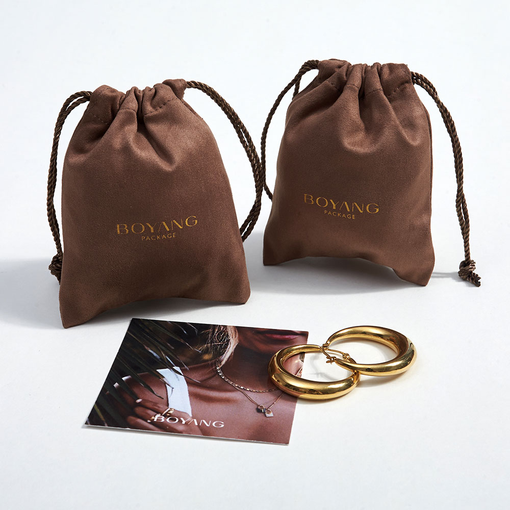 Custom suede jewelry gift bag