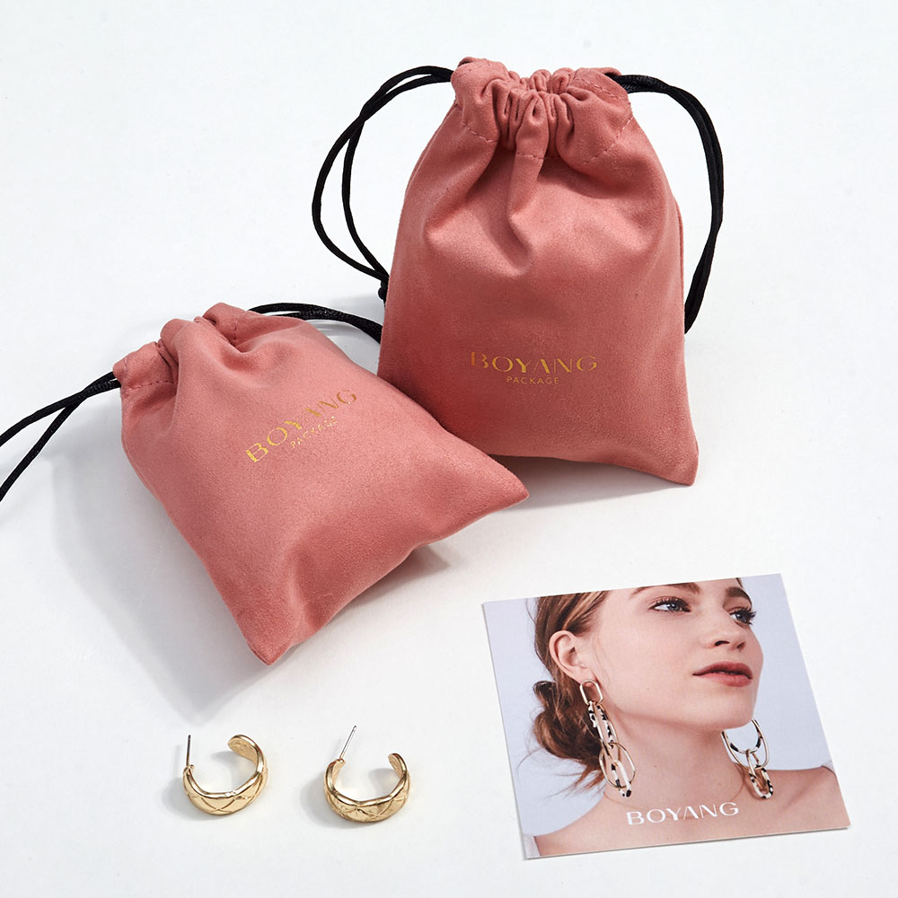 custom suede jewellery packaging gift bags