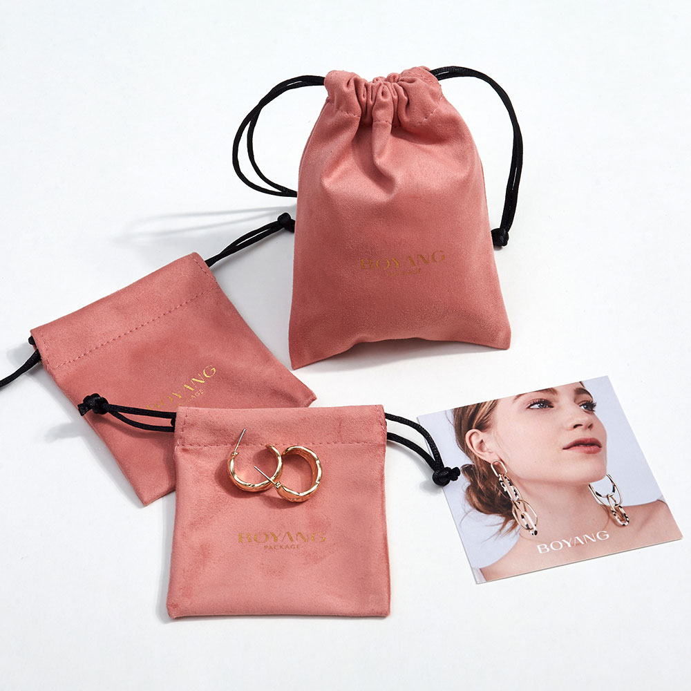 custom suede jewellery packaging gift bags