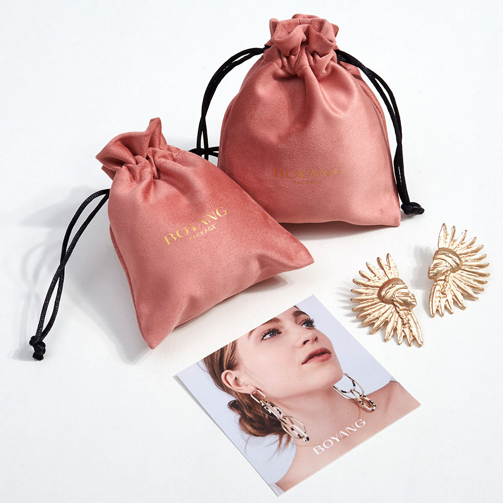 custom suede jewellery packaging gift bags