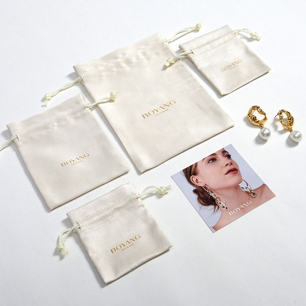 custom mini suede jewelry bag