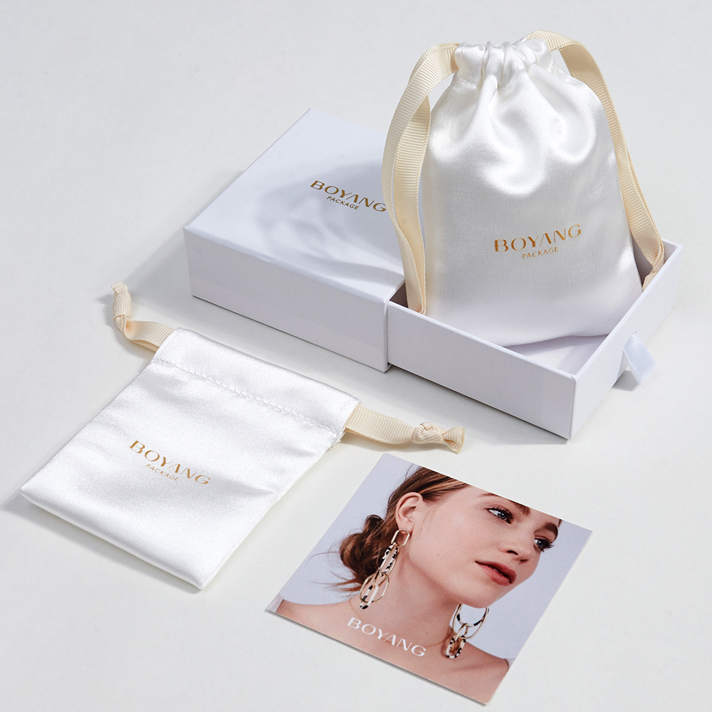 Custom satin jewellery pouches