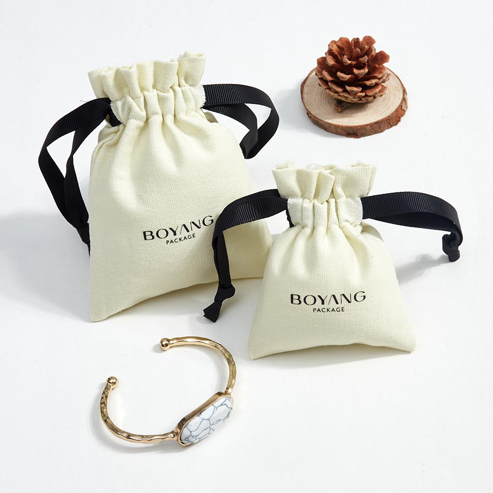 Custom cotton canvas jewelry bag