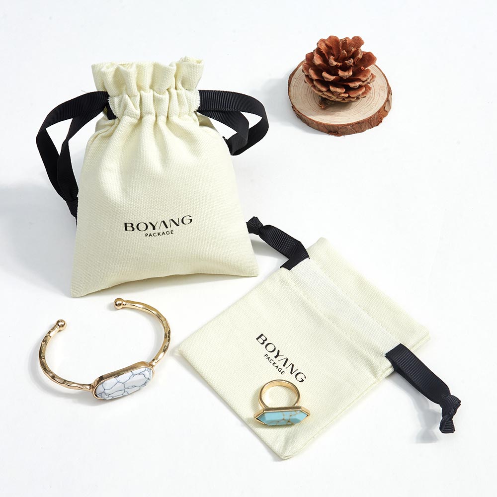 Custom cotton canvas jewelry bag