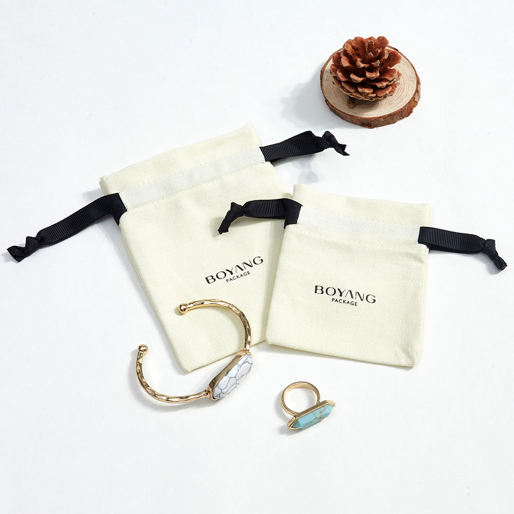 Custom cotton canvas jewelry bag